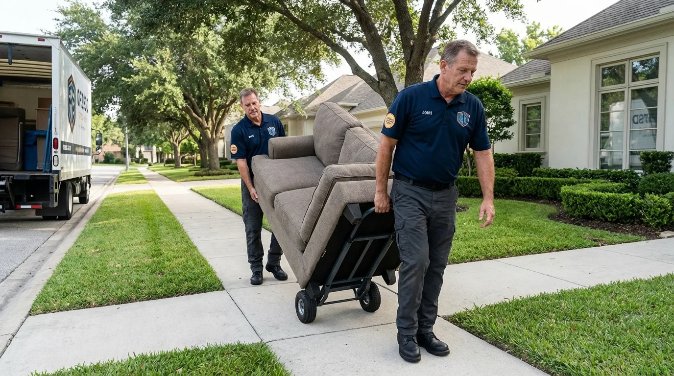 Local residential moving crew loading furniture in Rio Linda, CA